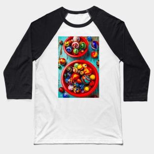 Red Bowls Of Marbles Baseball T-Shirt